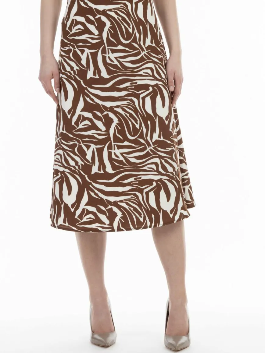 Faina Röcke*Damen Midirock braun gemustert
