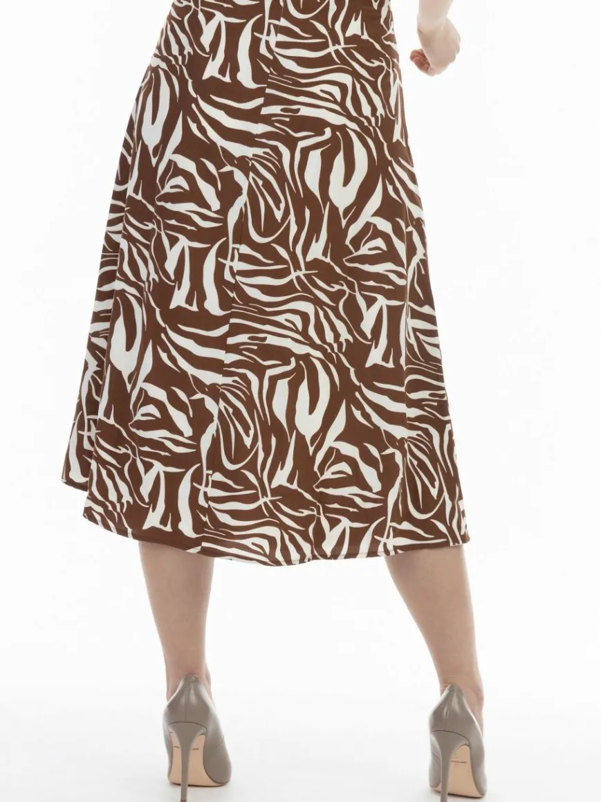 Faina Röcke*Damen Midirock braun gemustert