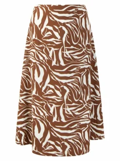Faina Röcke*Damen Midirock braun gemustert