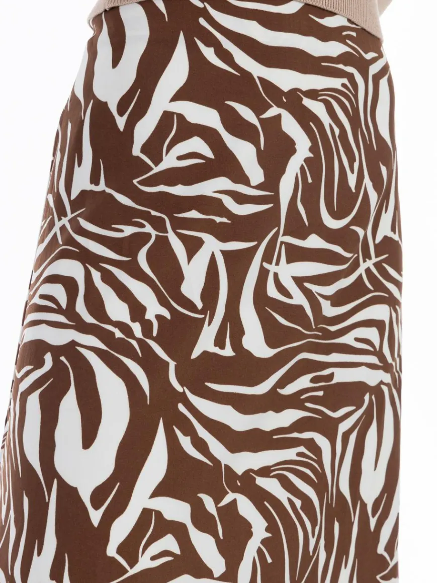 Faina Röcke*Damen Midirock braun gemustert