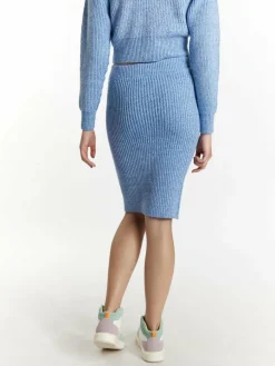 MyMo Röcke*Damen Midirock blau uni