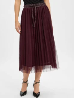 More & More Röcke*Damen Midirock aubergine uni