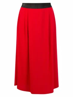 Faina Röcke*Damen Midirock rot uni