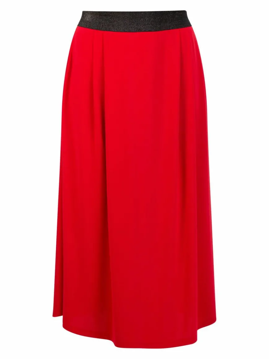 Faina Röcke*Damen Midirock rot uni