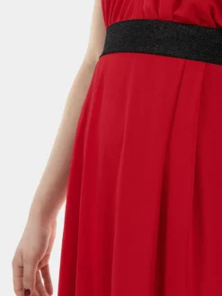 Faina Röcke*Damen Midirock rot uni