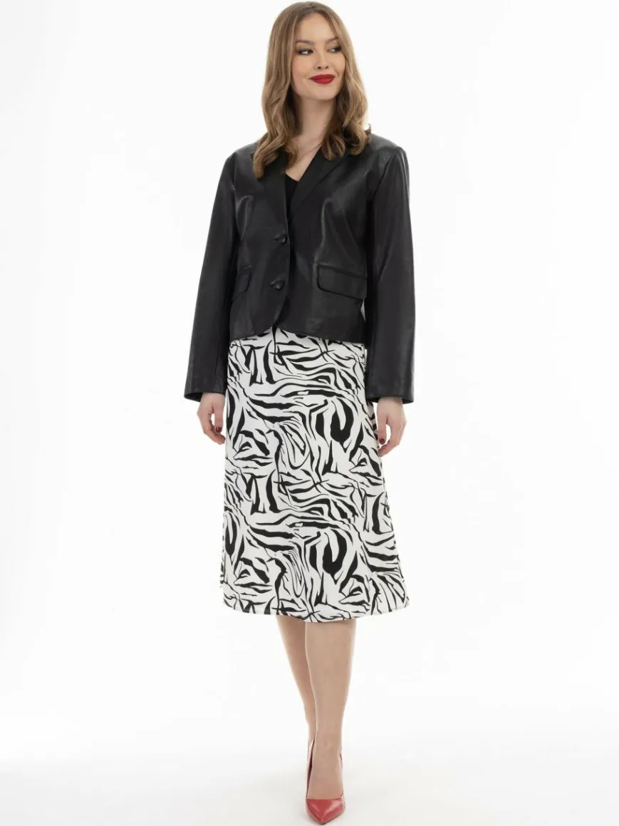 Faina Röcke*Damen Midirock mehrfarbig gemustert