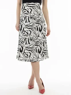 Faina Röcke*Damen Midirock mehrfarbig gemustert