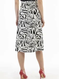 Faina Röcke*Damen Midirock mehrfarbig gemustert