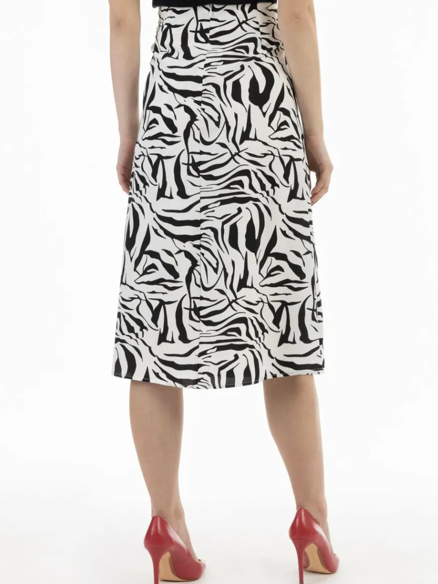 Faina Röcke*Damen Midirock mehrfarbig gemustert