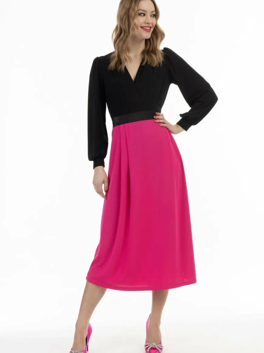 Faina Röcke*Damen Midirock pink uni