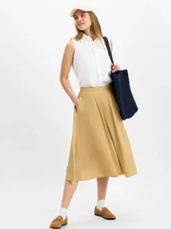 Gant Röcke*Damen Midirock - Lightweight Chino Skirt camel uni