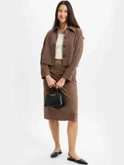 Someday Röcke*Damen Midirock - Ovelou braun uni