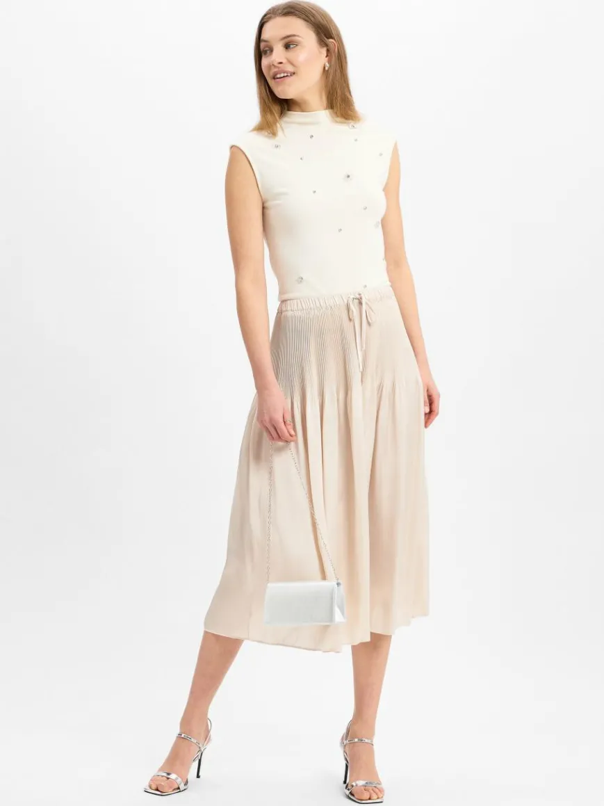 Opus Röcke*Damen Midirock - Ribane French sand uni