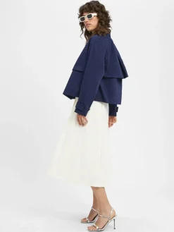 HUGO Röcke*Damen Midirock - Romila ecru strukturiert