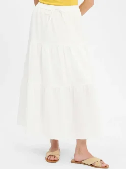 Vila Röcke*Damen Midirock - nia ecru uni