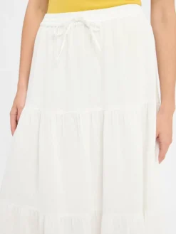 Vila Röcke*Damen Midirock - nia ecru uni