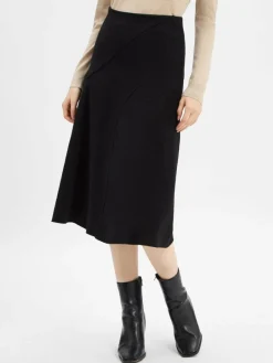 BOSS Röcke*Damen Midirock aus Schurwolle - Vicena schwarz strukturiert