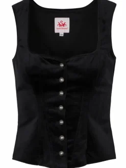 Spieth & Wenksy Blusen*Damen Mieder - Fliss schwarz uni