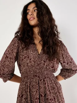 Apricot Kleider*Damen Minikleid rosenholz gemustert