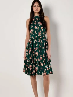 Apricot Kleider*Damen Minikleid grün gemustert