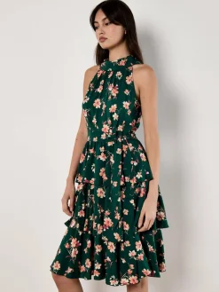 Apricot Kleider*Damen Minikleid grün gemustert