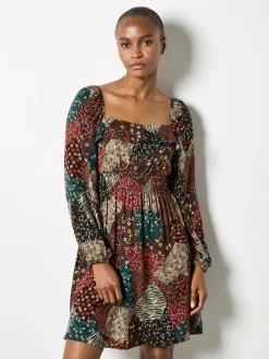 Apricot Kleider*Damen Minikleid braun gemustert