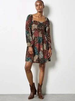 Apricot Kleider*Damen Minikleid braun gemustert