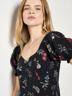 Apricot Kleider*Damen Minikleid schwarz gemustert