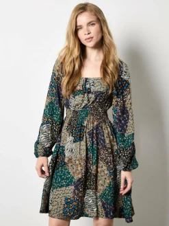 Apricot Kleider*Damen Minikleid grün gemustert