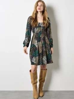 Apricot Kleider*Damen Minikleid grün gemustert