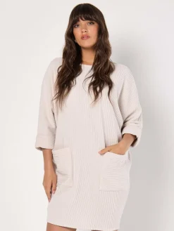 Apricot Kleider*Damen Minikleid beige strukturiert