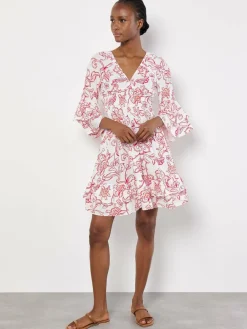 Apricot Kleider*Damen Minikleid rosa gemustert