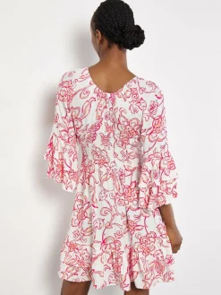 Apricot Kleider*Damen Minikleid rosa gemustert