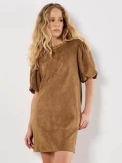 Apricot Kleider*Damen Minikleid braun uni