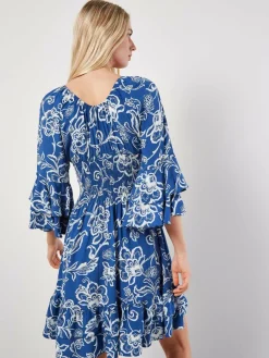 Apricot Kleider*Damen Minikleid blau gemustert