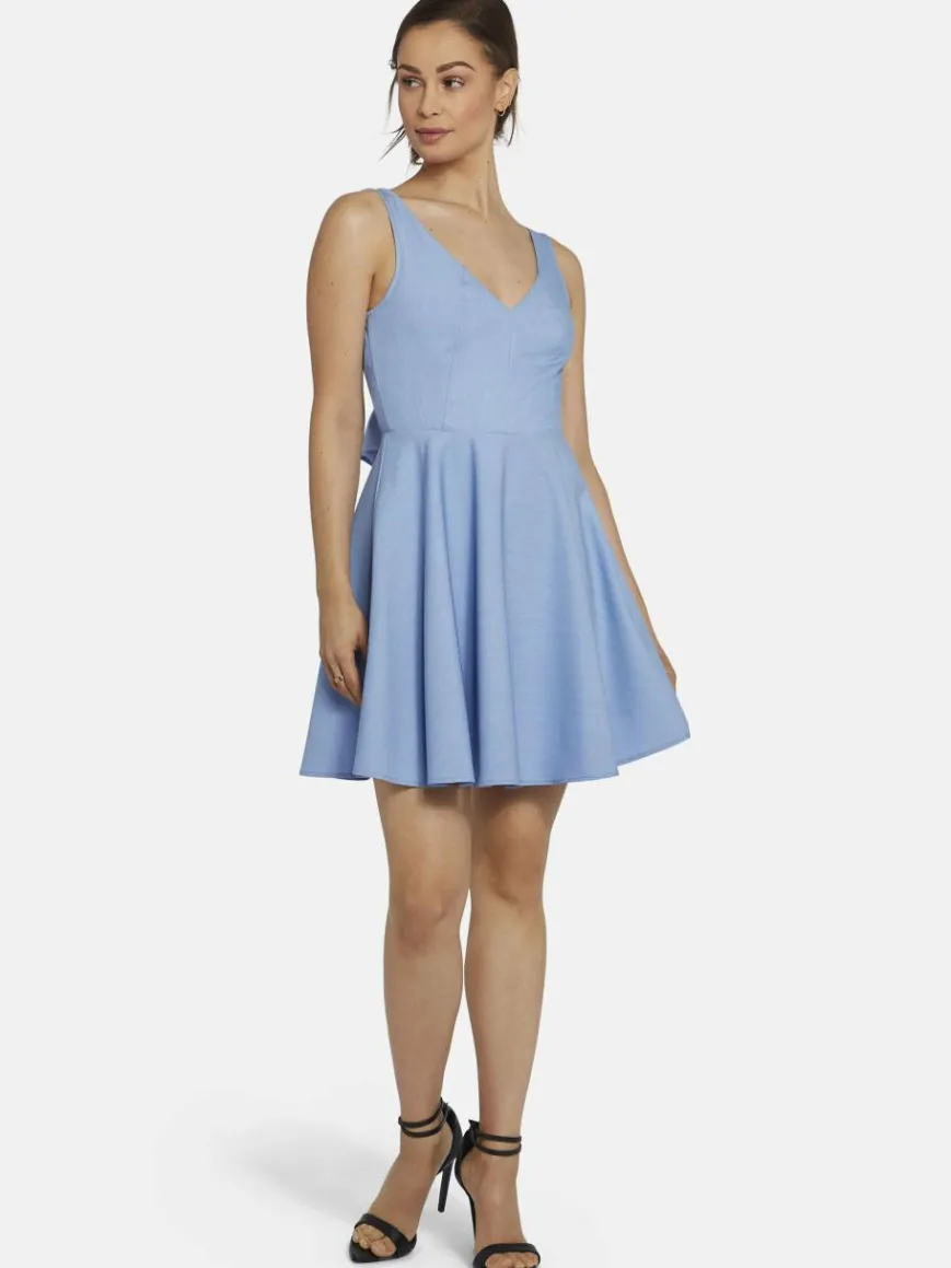 Nicowa Kleider*Damen Minikleid - OWILETTA hellblau uni