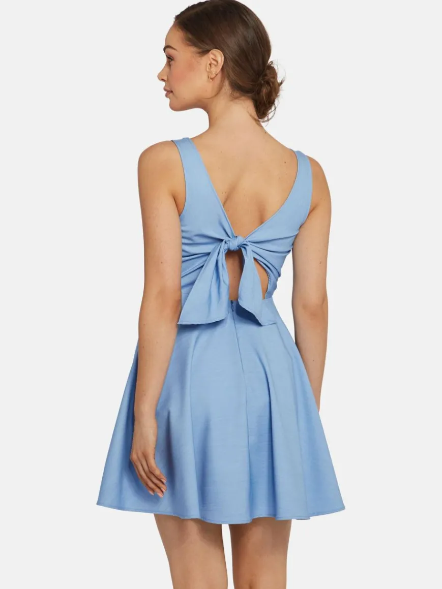 Nicowa Kleider*Damen Minikleid - OWILETTA hellblau uni