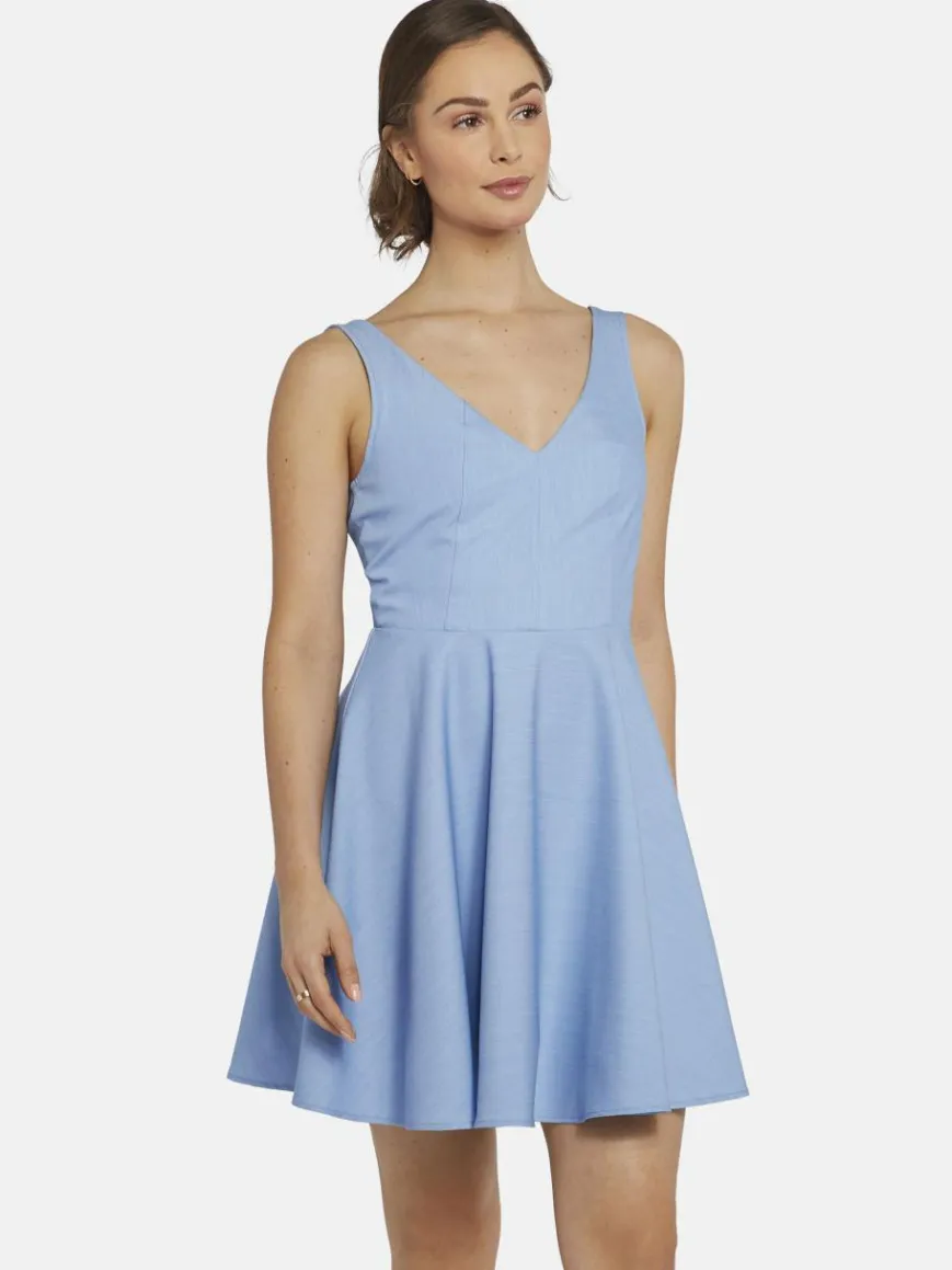 Nicowa Kleider*Damen Minikleid - OWILETTA hellblau uni