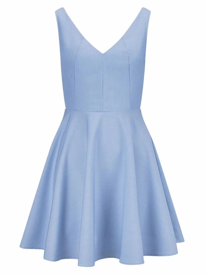 Nicowa Kleider*Damen Minikleid - OWILETTA hellblau uni