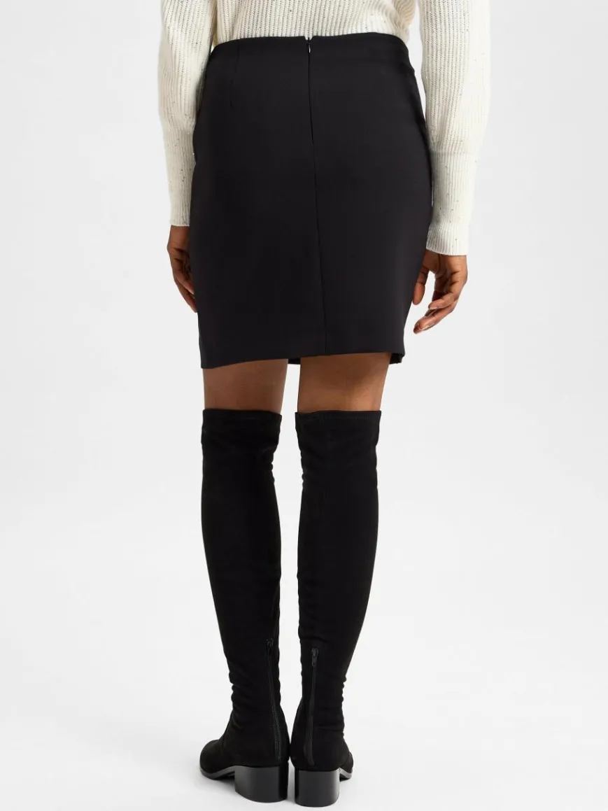 Monari Röcke*Damen Minirock schwarz uni