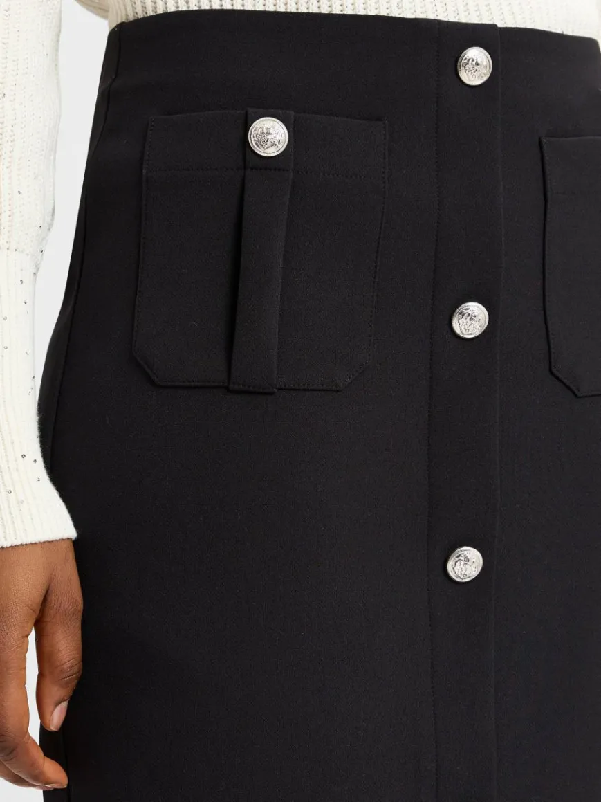 Monari Röcke*Damen Minirock schwarz uni