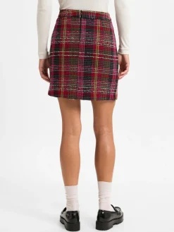 Marie Lund Röcke*Damen Minirock pink schwarz kariert