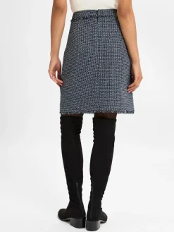 s.Oliver BLACK LABEL Röcke*Damen Minirock marine weiß gemustert