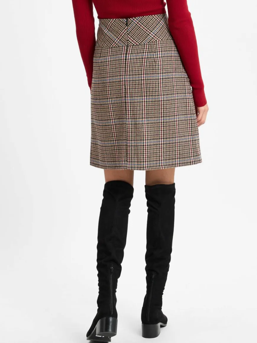 Franco Callegari Röcke*Damen Minirock mit Wollanteil melange bordeaux kariert