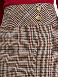 Franco Callegari Röcke*Damen Minirock mit Wollanteil melange bordeaux kariert