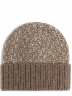 Calvin Klein Mützen & Hüte*Damen Mütze mit Alpaka-Anteil taupe ecru gemustert