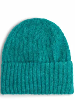 american vintage Mützen & Hüte*Damen Mütze mit Alpaka-und Wollanteil - East aqua meliert