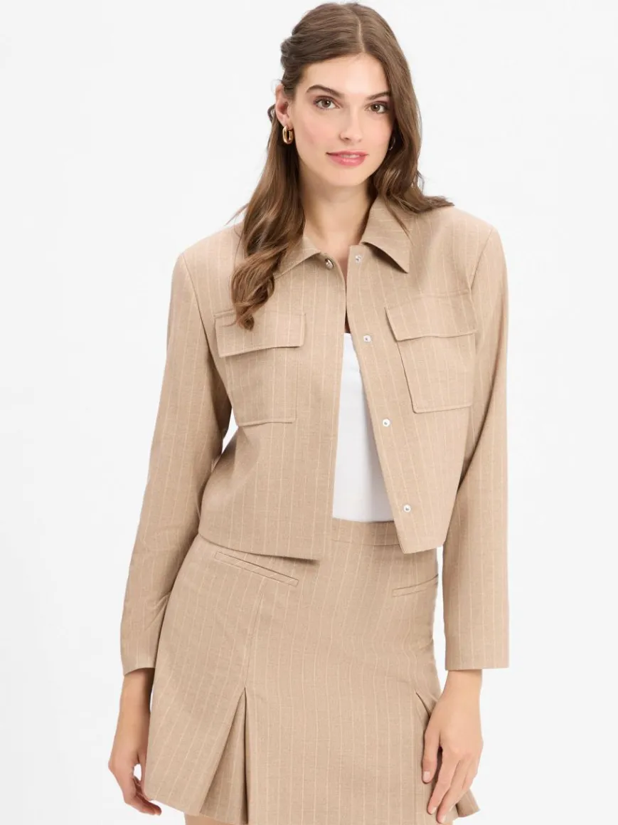 HUGO Blazer*Damen Nadelstreifen-Blazer - Alero beige gestreift