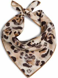 Fraas Schals & Tücher*Damen Nickituch aus Seide beige schwarz gemustert