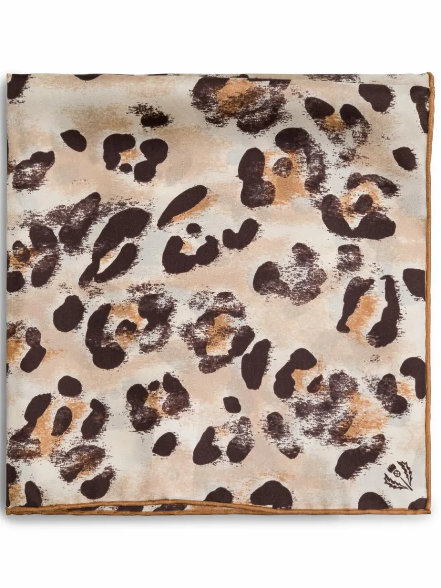 Fraas Schals & Tücher*Damen Nickituch aus Seide beige schwarz gemustert